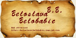 Beloslava Belobabić vizit kartica